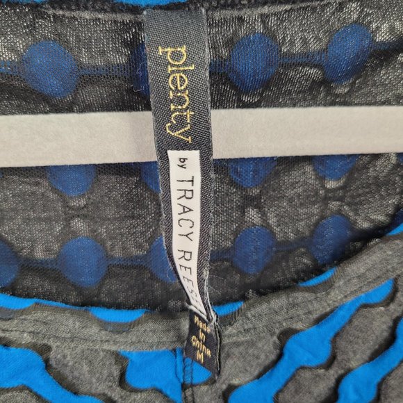 Plenty by Tracy Reese Blue Gray Geometric Stripe Stretch Sheath Dress M - Picture 3 of 6